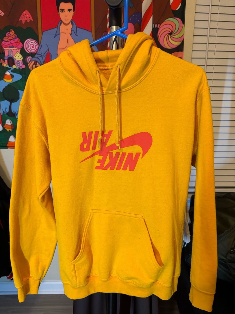 Travis Scott Men’s Yellow Hoodie with Red Logo